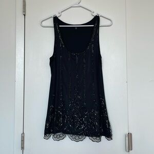 Black sequined express tank top; never worn